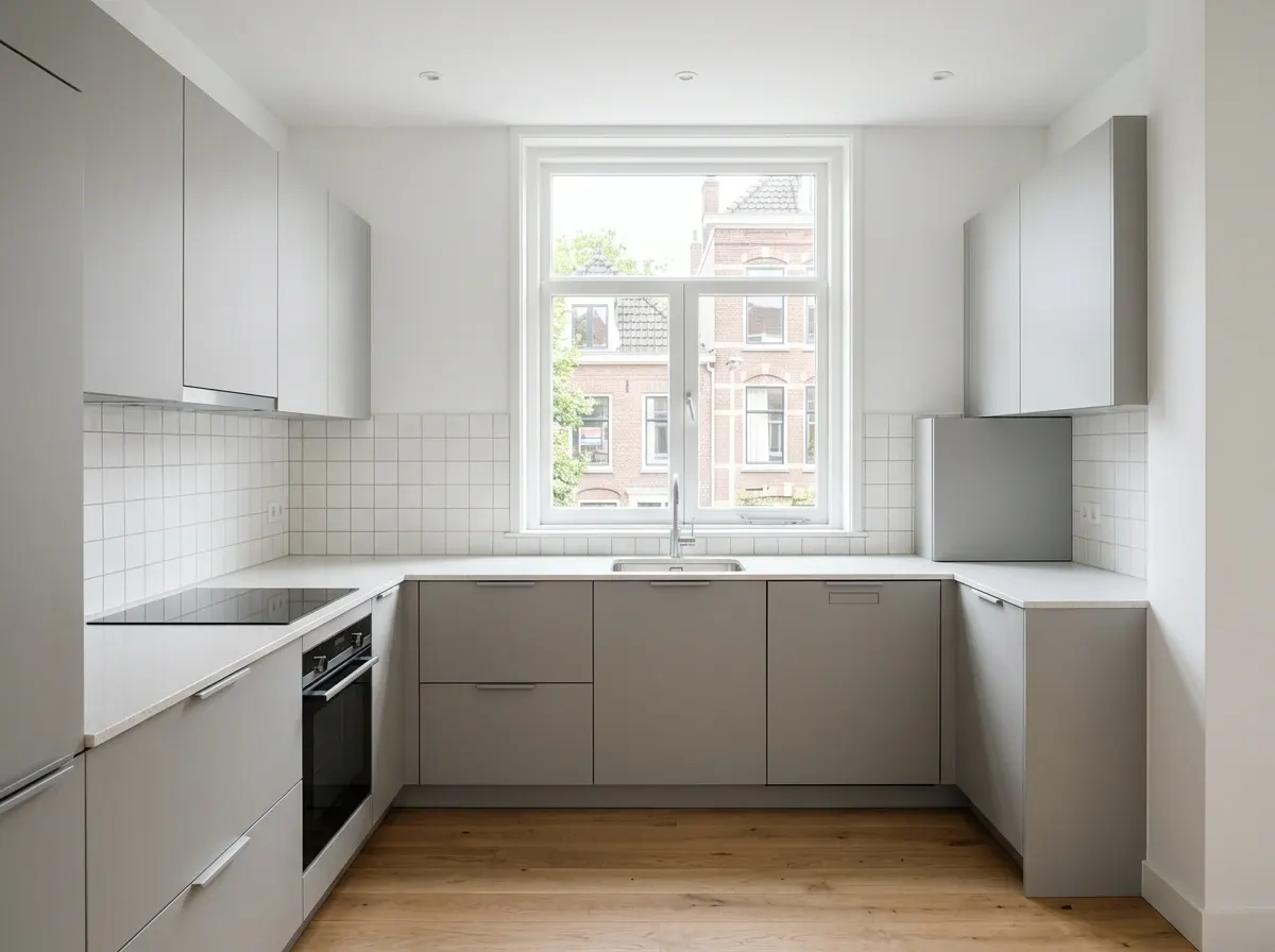 Een nieuw geplaatste keuken in een gerenoveerd appartement